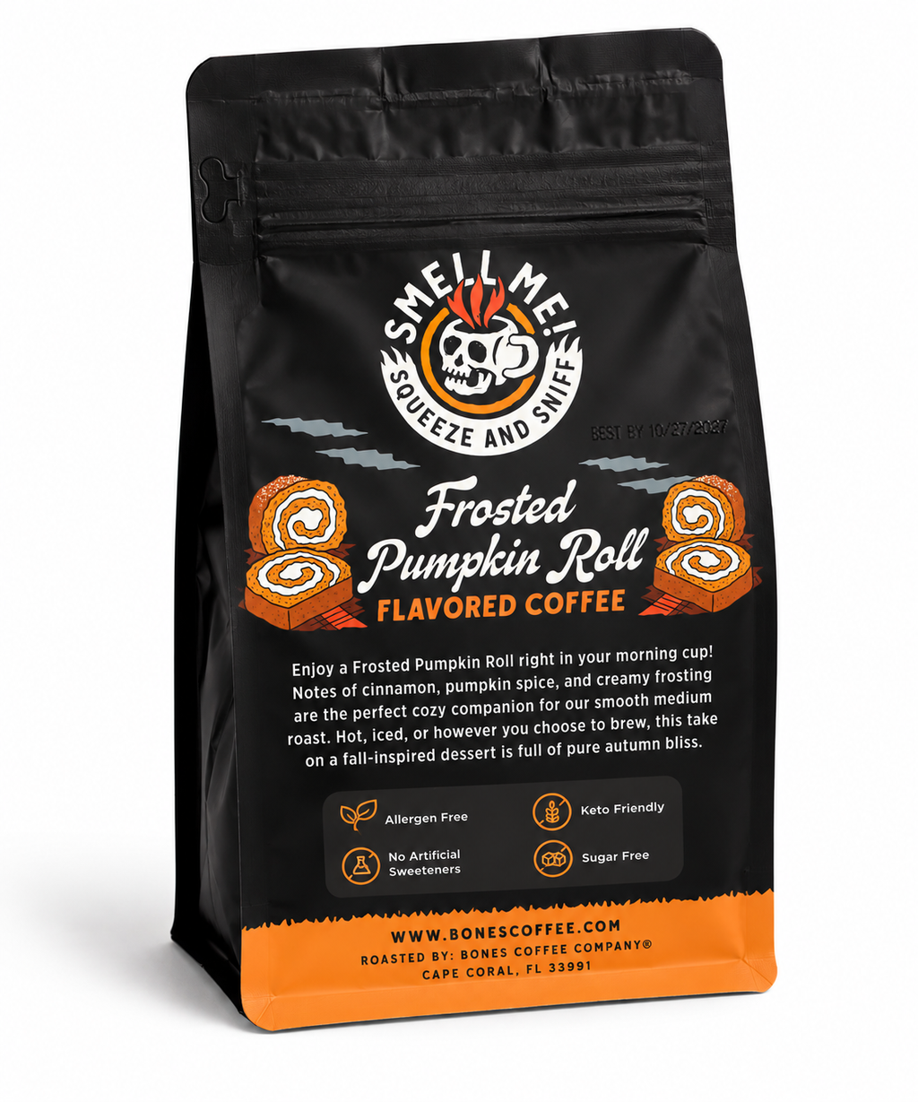 Back Frosted Pumpkin Roll Flavored Ground Coffee – 12 oz