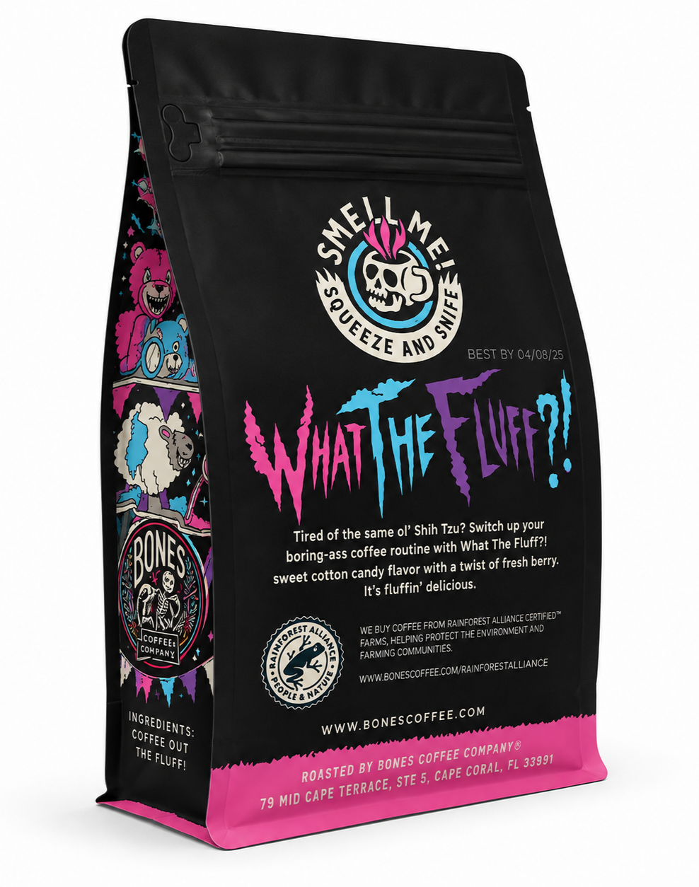 Back of Bones Coffee What The Fluff Cotton Candy Coffee 12 oz bag
