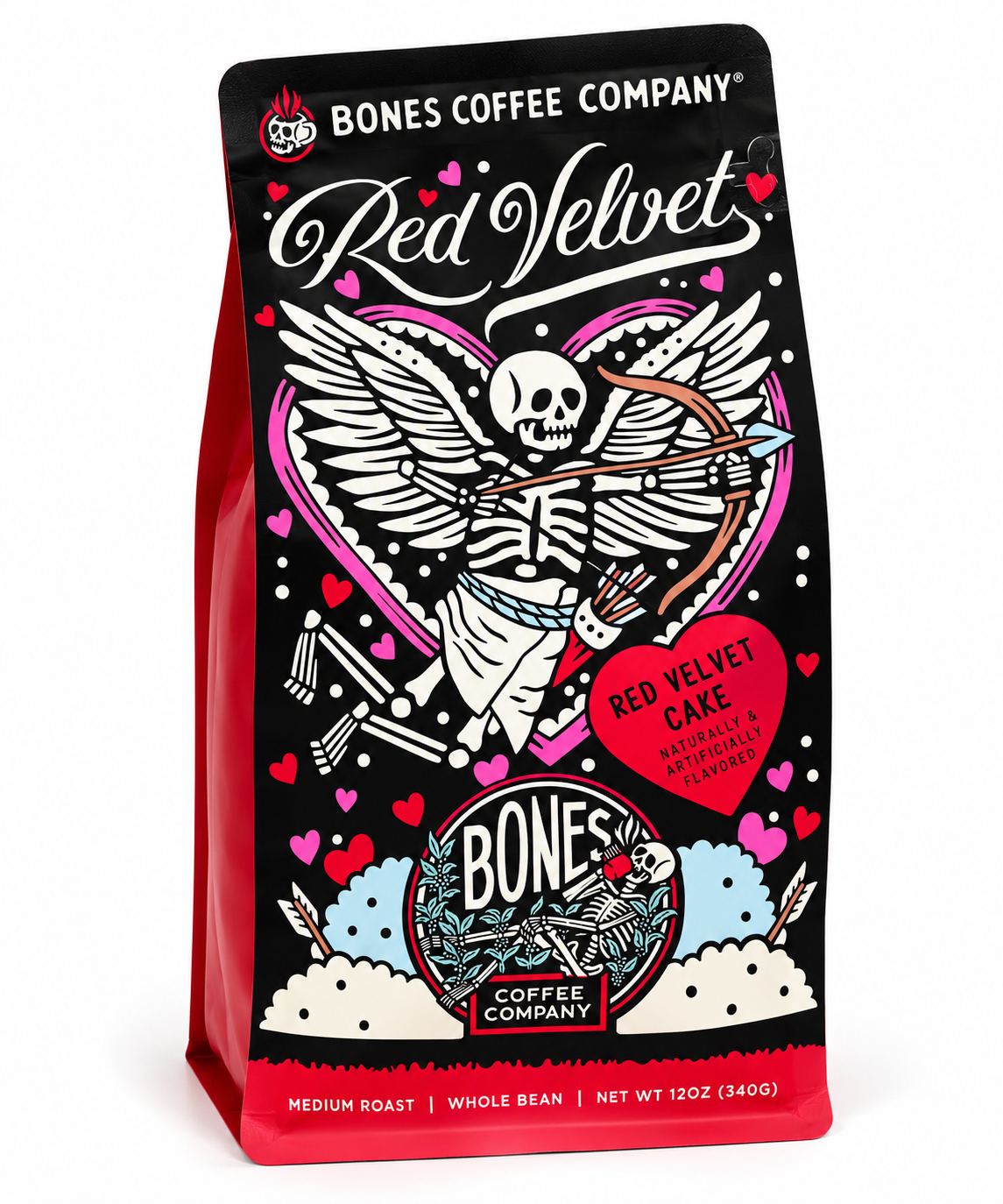 Front Red Velvet Flavored Whole Bean Coffee – 12 oz