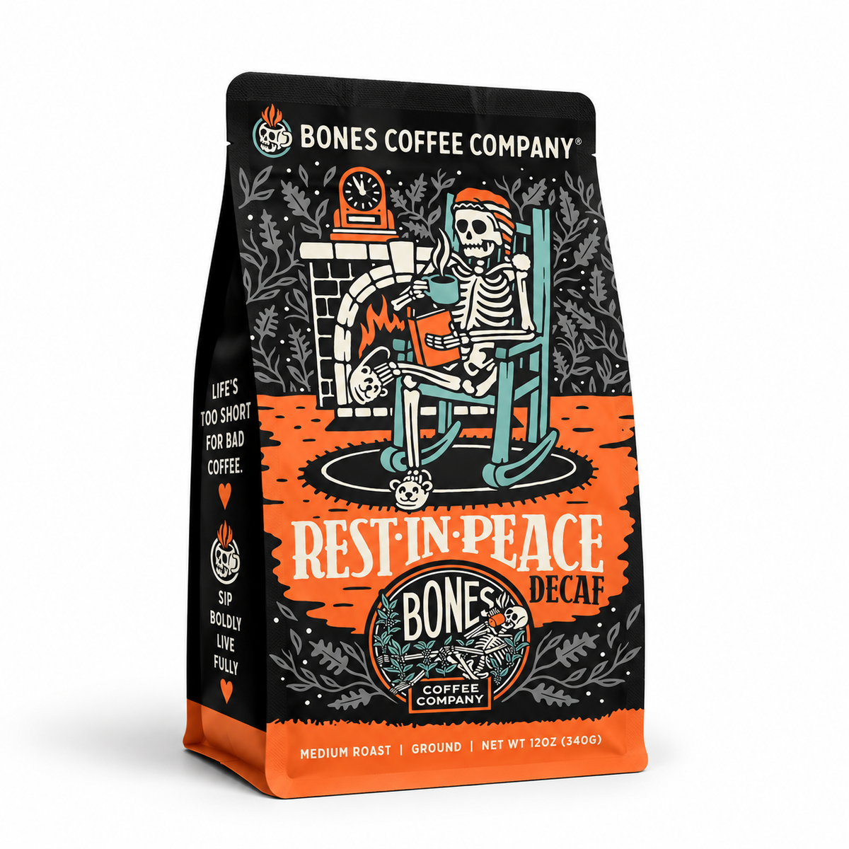Front Rest In Peace Decaf Ground Coffee – Medium Roast 12 oz