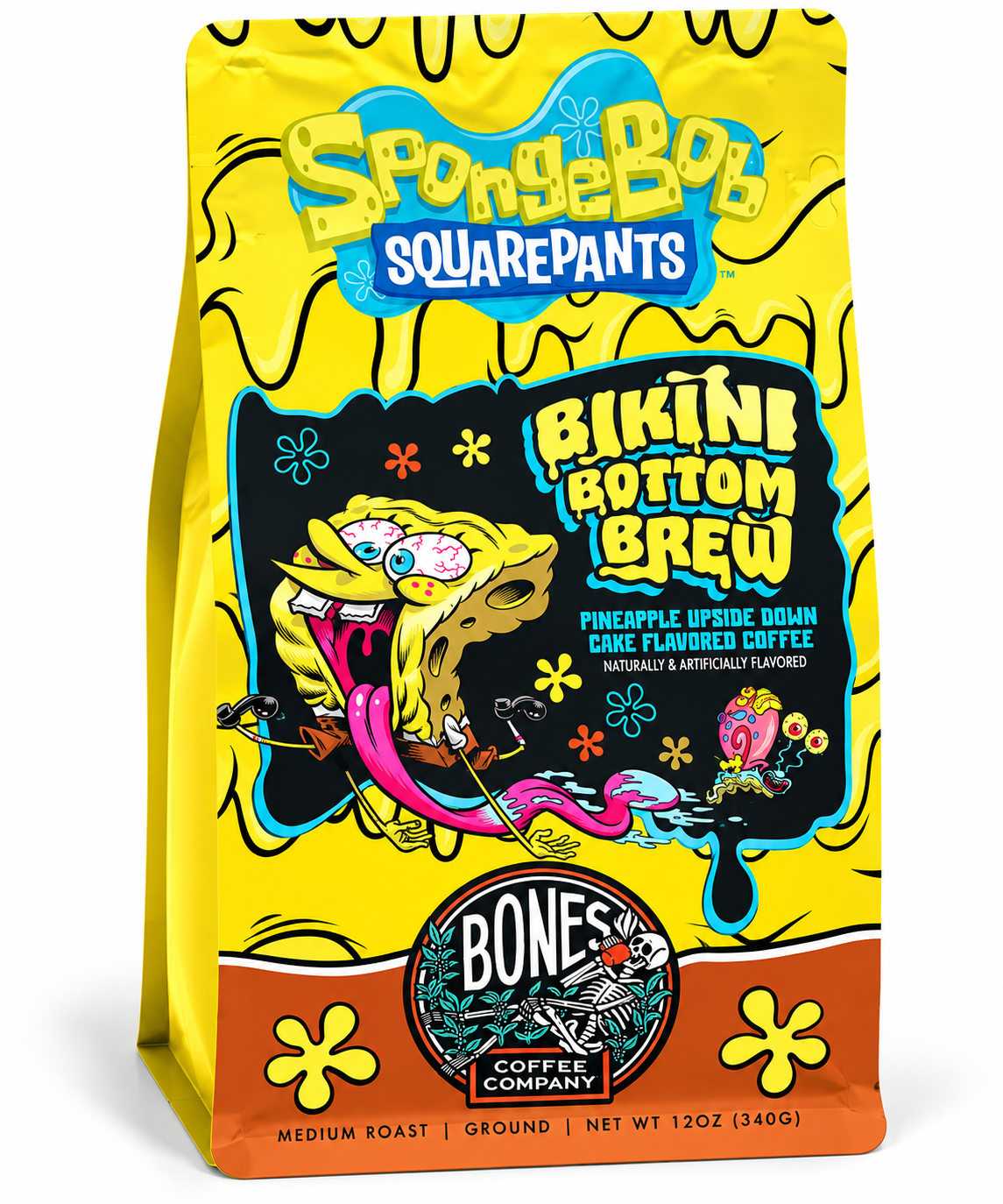 Front SpongeBob Bikini Bottom Brew Pineapple Cake Coffee 12 oz