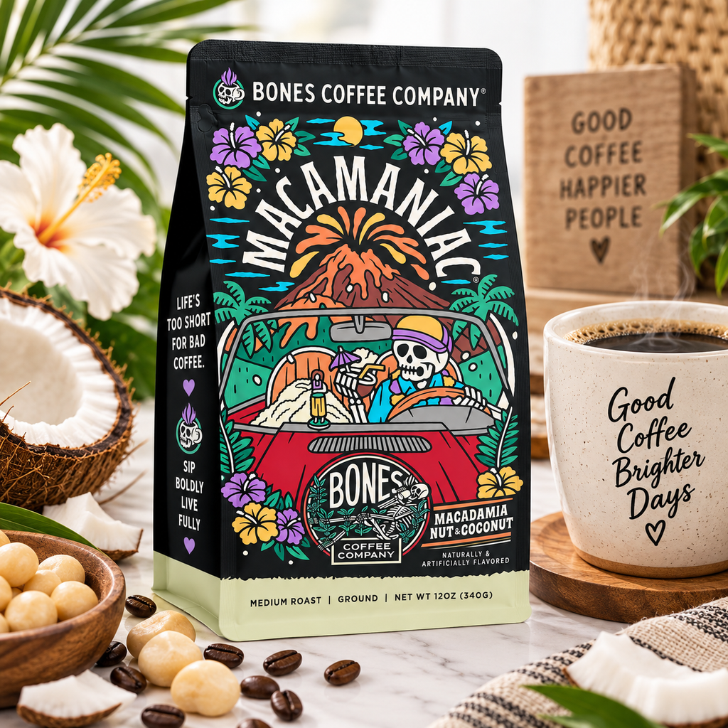 Lifestyle Macamaniac Macadamia Nut & Coconut Flavored Ground Coffee – 12 oz