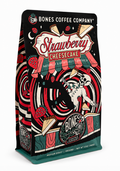 Bones Coffee Strawberry Cheesecake Flavored Ground Coffee – 12 oz