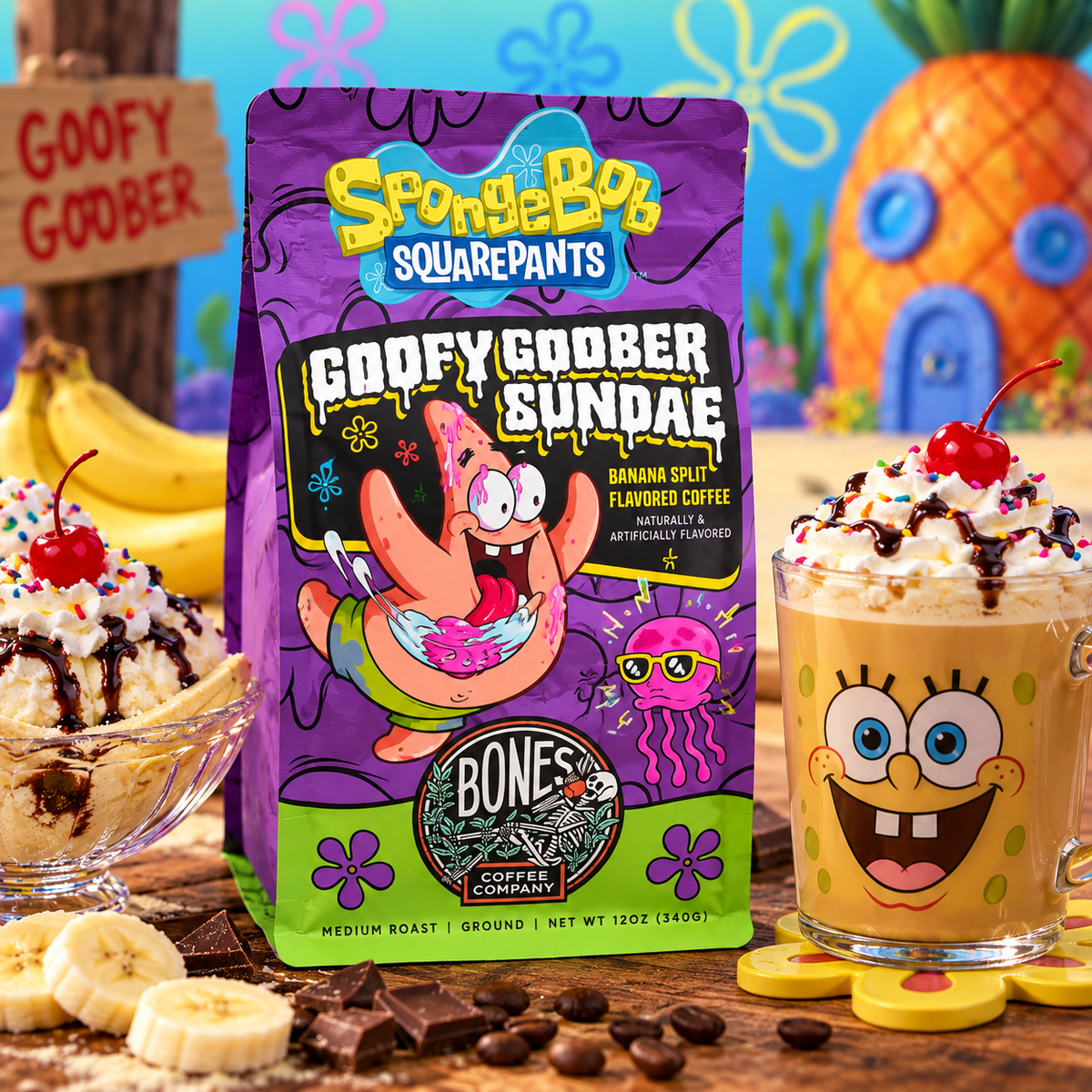 SpongeBob Goofy Goober Sundae Ground Coffee 12 oz