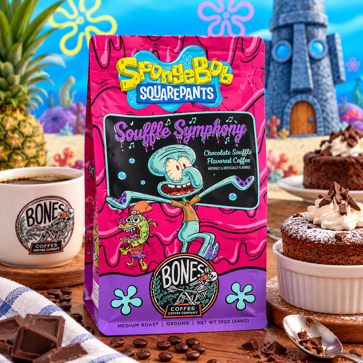 SpongeBob Squaffle Symphony Chocolate Soufflé Coffee 12 oz