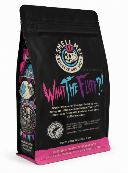 Bones Coffee What The Fluff?! Cotton Candy Ground Coffee – 12 oz