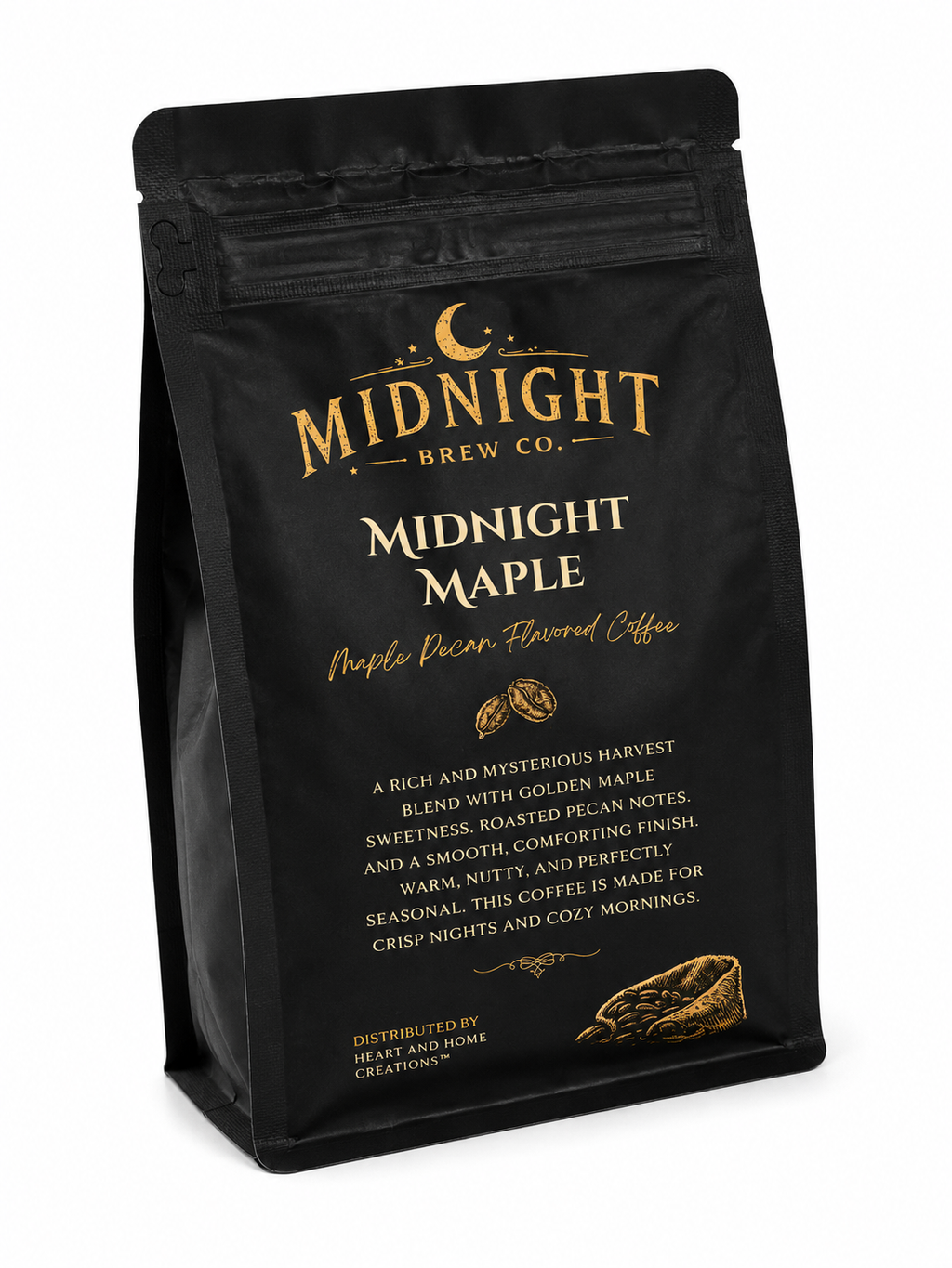 Midnight Brew Co. Midnight Maple Pecan Flavored Coffee – 12 oz
