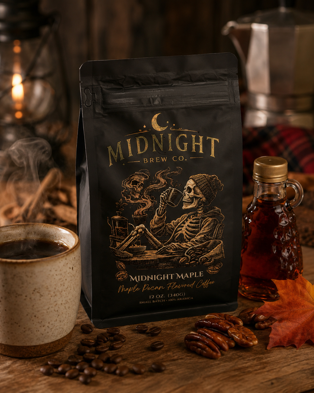 Midnight Brew Co. Midnight Maple Pecan Flavored Coffee – 12 oz