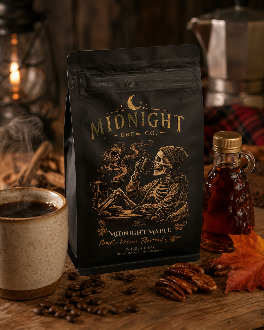 Midnight Brew Co. Midnight Maple Pecan Flavored Coffee – 12 oz